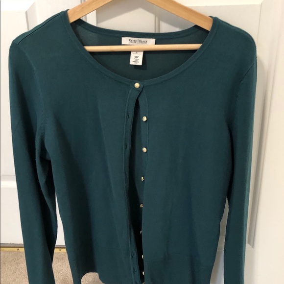 White House Black Market Sweaters - WHBM cardigan with gold accents